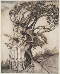 A Velha Mulher na Floresta, de Irmãozinho e Irmãzinha e Outros Contos dos Irmãos Grimm, pub.1917