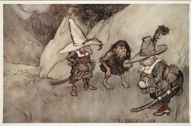 Seus visuais também eram peculiares .. de Rip Van Winkle por Washington Irving, pub. 1910