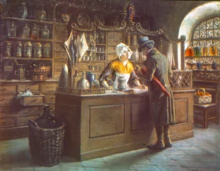 Cópia de uma pintura fotografada numa placa de vidro utilizando o processo Uvachrome 3 cores, c.1920 (fotografia)