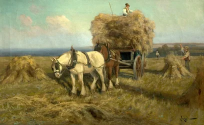 Carregando o vagão da colheita