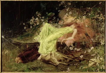 Um Conto de Fadas: "Tudo Parecia Dormir, a Lebre Timida em Forma" - Scott, c.1895 (óleo sobre tela)