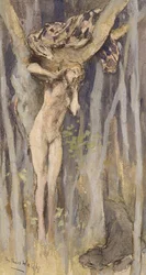 Hamadraid - Spirit of a Tree, c.1890 (pastel, lápis e aguarela sobre papel)