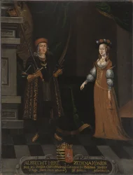 Alberto III da Saxónia, conhecido como o Intrépido e Sidonie de Boheme (Zdena de Podebrady) (óleo sobre tela)
