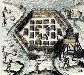 CHAMPLAIN, Samuel de (1567-1635). Navegador, cartógrafo, desenhador, soldado e explorador inglês. Fundou a Nova França e a cidade do Quebeque a 3 de julho de
