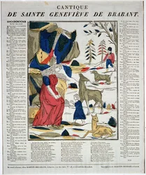 Cantique de saint Geneviève de Brabant - gravura em madeira.