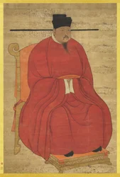 Imperador Zhengzong (Zhao Heng), 3º governante da dinastia Song (do Norte) (r. 997-1022) (tinta e cor sobre seda; pergaminho suspenso)