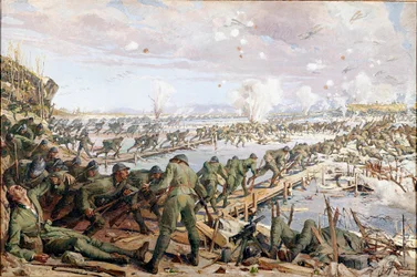 Primeira Guerra Mundial: a Batalha de Piave em junho de 1918 (Aguarela)