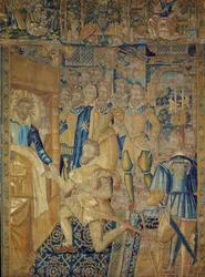 O rei Henrique III (1551-1589) no leito de morte, assassinado pelo monge Jacques Clément em 1/08/1589
