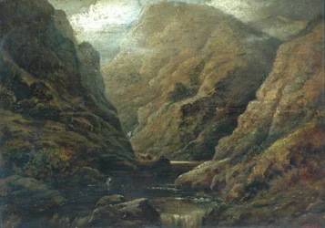 Paisagem montanhosa (óleo sobre tela)
