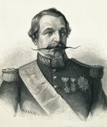 NAPOLEÃO III, Charles-Louis Napoleão Bonaparte (1808-1873). Presidente da II República (1848-1852) e imperador de França (1852-1870). Retrato de Napoleão III. Gravura.