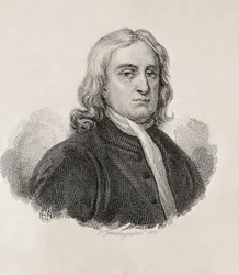 Newton, Sir Isaac (1642-1727). Matemático, físico e astrónomo inglês; GUADAGNINI, Gaetano (1800-1860). Gravura italiana. Retrato de Isaac Newton, obra de Gaetano Guadagnini. Gravura. ITÁLIA. LOMBARDIA. Milão. Coleção Cívica de Estampas "Achi