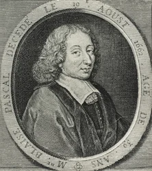 PASCAL, Blaise (1623-1662). Matemático, físico e filósofo francês. Gravura