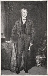 PEEL, Robert (1788-1850). Primeiro-ministro do Reino Unido (1834-1835 e 1841-1846). Gravura para Rafael Ward. Gravura.