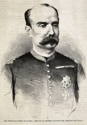 PRIMO DE RIVERA, Fernando (1831-1921). Militar e político espanhol. Fernando Primo de Rivera, que combateu na Terceira Guerra Carlista. Gravura.