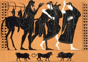 Peleu e Tétis diante do centauro Quíron (gravura)