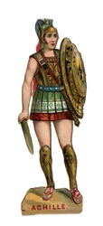 Retrato de Aquiles, herói grego da Guerra de Troia. Cromo