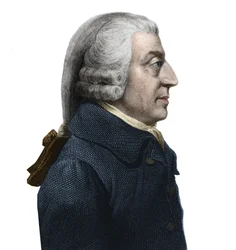 Retrato de Adam Smith, filósofo escocês e pioneiro da economia