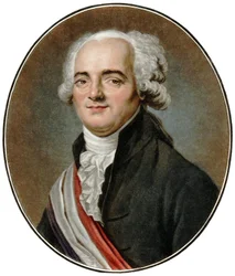 Retrato de Pierre Louis Manuel, político francês e deputado do Sena na Convenção Nacional.