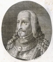 Retrato de Rodolfo I de Habsburgo, senhor da Suíça almânica, atual imperador da Alemanha