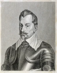 Retrato de Wallenstein, comandante militar alemão.