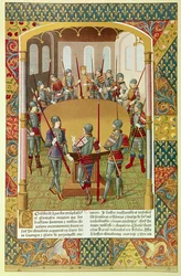 Representação do Rei Artur e dos Cavaleiros da Távola Redonda (miniatura)