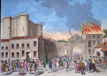 Tomada da Bastilha por uma multidão em 14 de julho de 1789, na Revolução Francesa