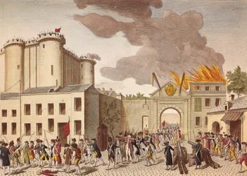Tomada da Bastilha por uma multidão em 14 de julho de 1789, na Revolução Francesa