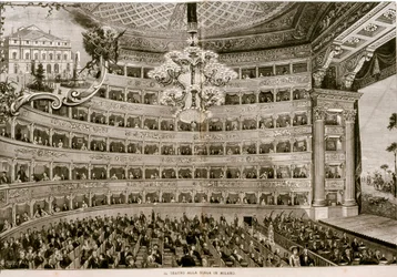 Teatro alla Scala em Milão, c 1880 (gravura)