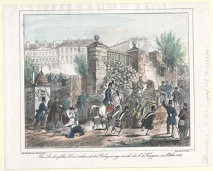 A linha de Lerchenfelder durante o cerco das tropas do K. K. em outubro de 1848