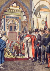 Visita do Presidente da República Francesa, Emile Loubet, à Mesquita de Sidi Bou Medine, em Tlemcen, Argélia