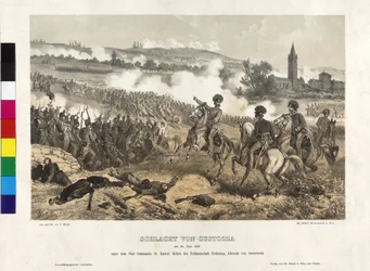 A batalha de Custozza em 24. de junho de 1866