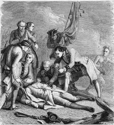 A morte de James Wolfe nas Planícies de Abraão, Quebeque