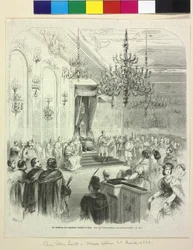 Início do Landtag húngaro em Buda, em 6 de abril de 1861, pelo conde George Apponyi
