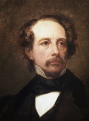 Retrato de Charles Dickens, escritor britânico, detalhe (óleo sobre tela