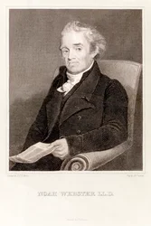 Noah Webster: lexicógrafo americano (gravura)
