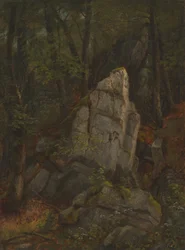 Estudo de rochas na ravina de Pearson, meados da década de 1850.