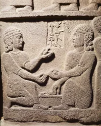 Relevo representando o filho do rei Araras, de Carchemish, Turquia, neo-hitita, 10º-8º século aC