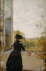 Senhora à janela aberta