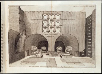Interior de uma Pirâmide - em "Sphynx mystagoga" de Athanase Kircher