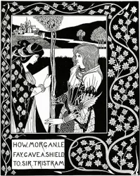 Como Morgan le Fay deu um escudo a Sir Tristram, ilustração de "Le Morte d&39;Arthur" de Sir Thomas Malory, 1894