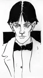 Auto-retrato de Aubrey Vincent Beardsley (1872-1898) Ilustrador e escritor inglês