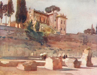 Roma: Do Estádio de Domiciano (litografia a cores)