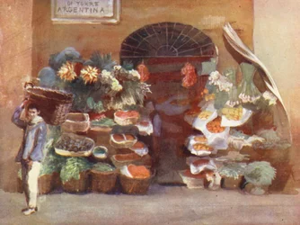 Roma: Fruiterer (litografia a cores)