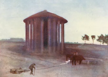 Roma: Templo de Vesta (litografia a cores)