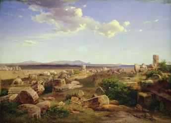 As Ruínas do Templo em Selinunte (óleo sobre tela)