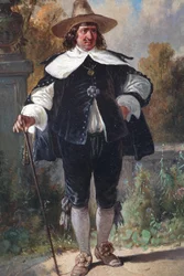 Alemão: Cavalheiro galante com chapéu e bengala