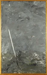 Mar tempestuoso (óleo sobre papel)