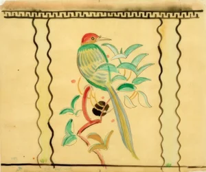 Pássaro verde (design de vaso)