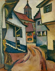 Rua com igreja em Kandern