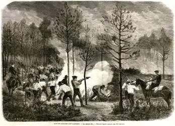 O grande incêndio das Landes, o contra-fogo